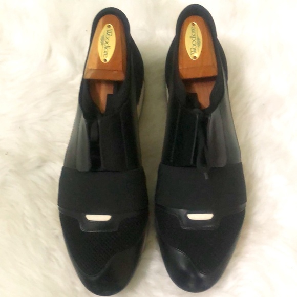 Balenciaga Black Leather Men's Low Top Athletic Made In Italy Size 10 - Picture 3 of 10